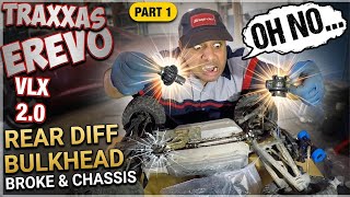 Traxxas EREVO 2.0 VXL rear diff BulkHead replacing the chassis part 1