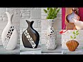 4 IDEIAS 💡 GENIAIS DE VASOS DECORATIVOS FEITOS DE GESSO E PAPELÃO | FAÇA VOCÊ MESMO 4 VASOS DE GESSO