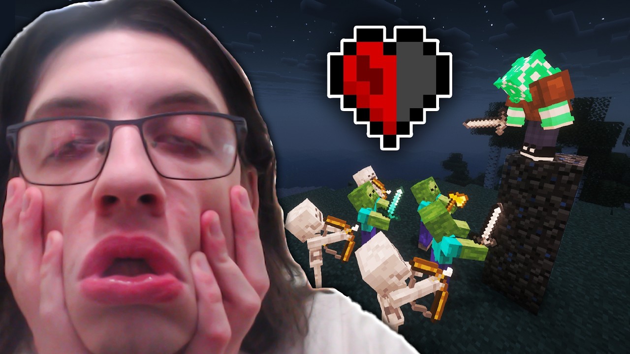 Can I Beat Minecraft Hardcore on HALF A HEART?