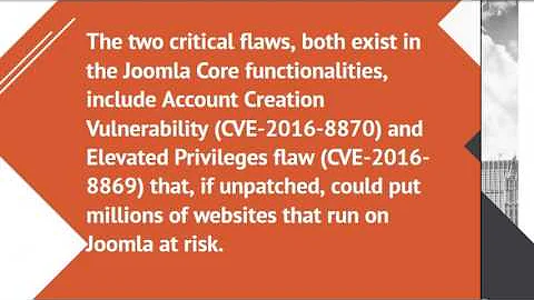 Joomla Joomla! Two Critical Flaws Discovered | CR Risk Advisory