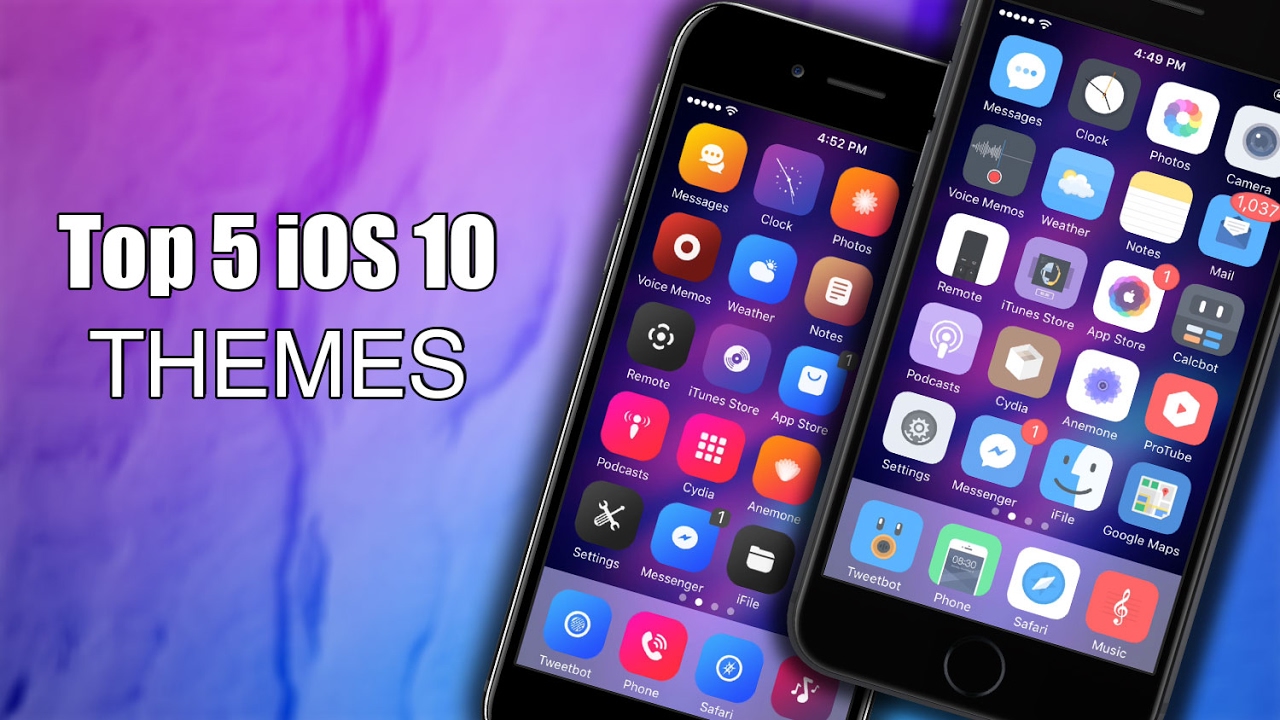 Top 5 Themes Compatible With Ios 10 - Ios 10.3.3 - Youtube