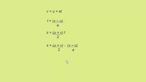 derivation of the equations of motion for uniform acceleration