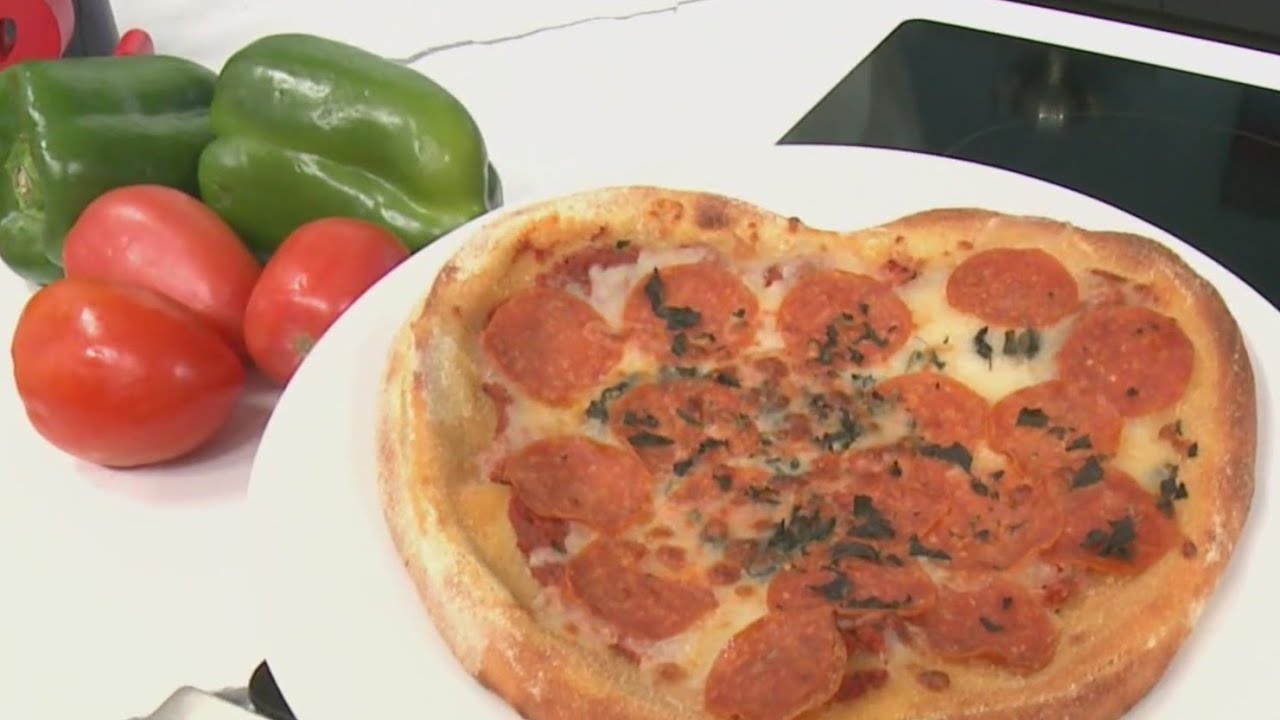 Heart-shaped pizzas at Sammy's