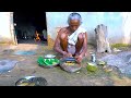 Tribe village cooking  grandma cooking fish curry in her old traditional method  village cooking