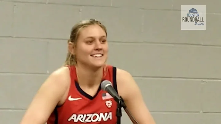 Arizona's Coach Adia Barnes and Cate Reese after 7...