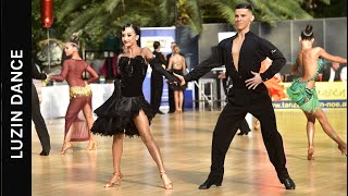 Oleksii Luzin & Yeva Shabatko: Austrian Pyramid Cup 2024, WDSF Open, Youth Latin 1/4 fin