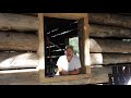 Cutting out the last Window in the Log Cabin.