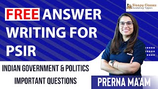 Free PSIR Crash Course || Important Questions for Indian Government and Politics ||