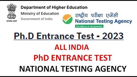All INDIA PhD Common Entrance Test 2023 | National Testing Agency | NTA