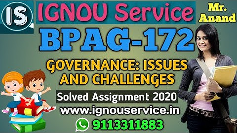 BPAG-172 Solved Assignment||English Medium||2020