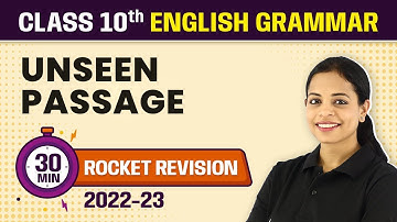 Unseen Passage 30 Minutes Revision | Class 10 English Grammar