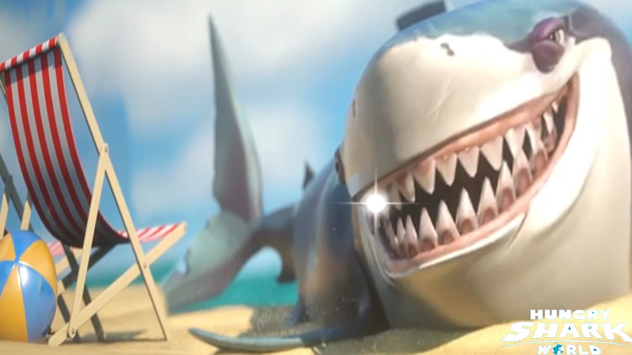 Hungry Shark World: Basking Shark ON The Mission | All Sharks Collected ...