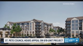 The St. Petersburg City Council will hear an appeal on a 619-unit apartment in the Skyway District