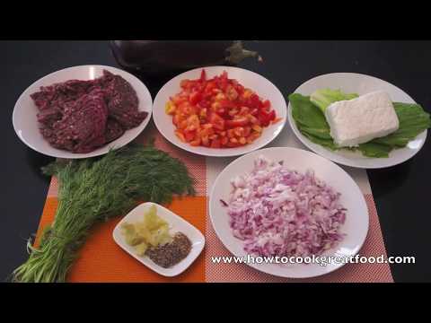 Greek Ground Beef Stuffed Eggplant Recipe - Aubergine