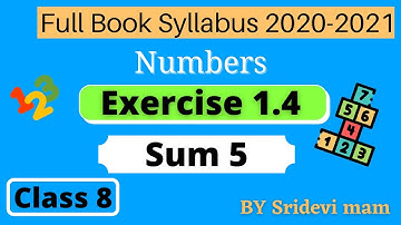 TN class 8 maths chapter 1 Numbers exercise 1.4 SUM 5 8th std full book new syllabus 8th std tamil