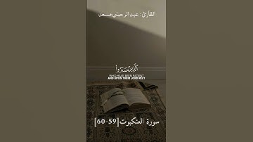 الَّذِينَ صَبَرُوا وَعَلَىٰ رَبِّهِمْ يَتَوَكَّلُونَ (59)|ما تيسر من سورة العنكبوت|عبد الرحمان مسعد