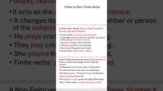 Learn the difference: Finite vs Non- Finite verbs.( For competitive exams)