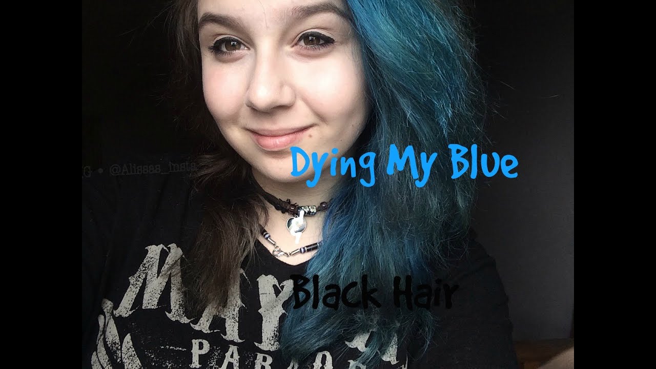 Dying My Hair Half Black & Half Blue - YouTube