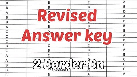 Revised Answer Key
