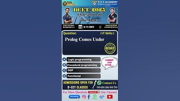 Comment Your Answer | DCET QOD | 6- 11 -24 answer | I T Skills| TTT Academy | #dcet