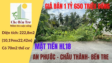 Bán đất nền mặt tiền HL18 cách KCN Giao Long 500m thuộc An Phước, Châu Thành, Bến Tre| chợ bến tre
