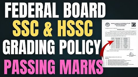 Federal Board New Grading Policy & Passing Marks - Fbise Exam