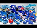 Full blue transformers optimus bumblebee carbot tobot miniforce transformation  car eating shark