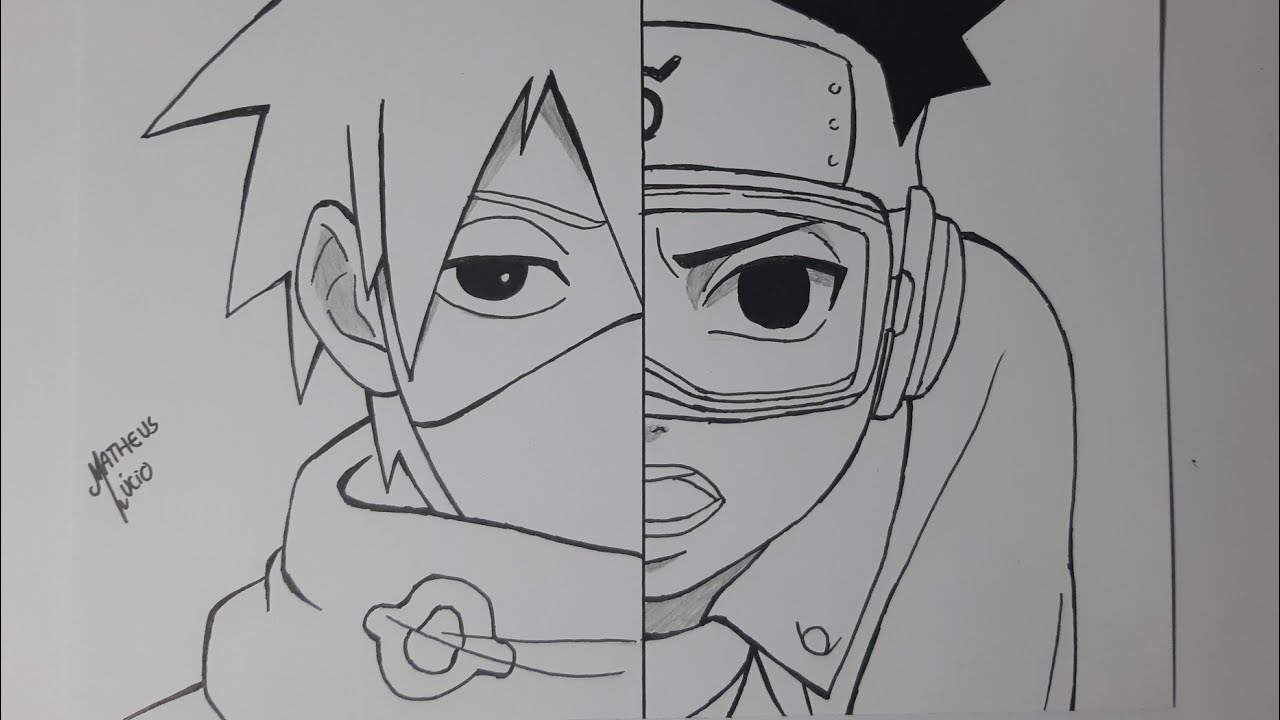 Como desenhar o Kakashi Hatake  Tutorial de desenho passo a passo