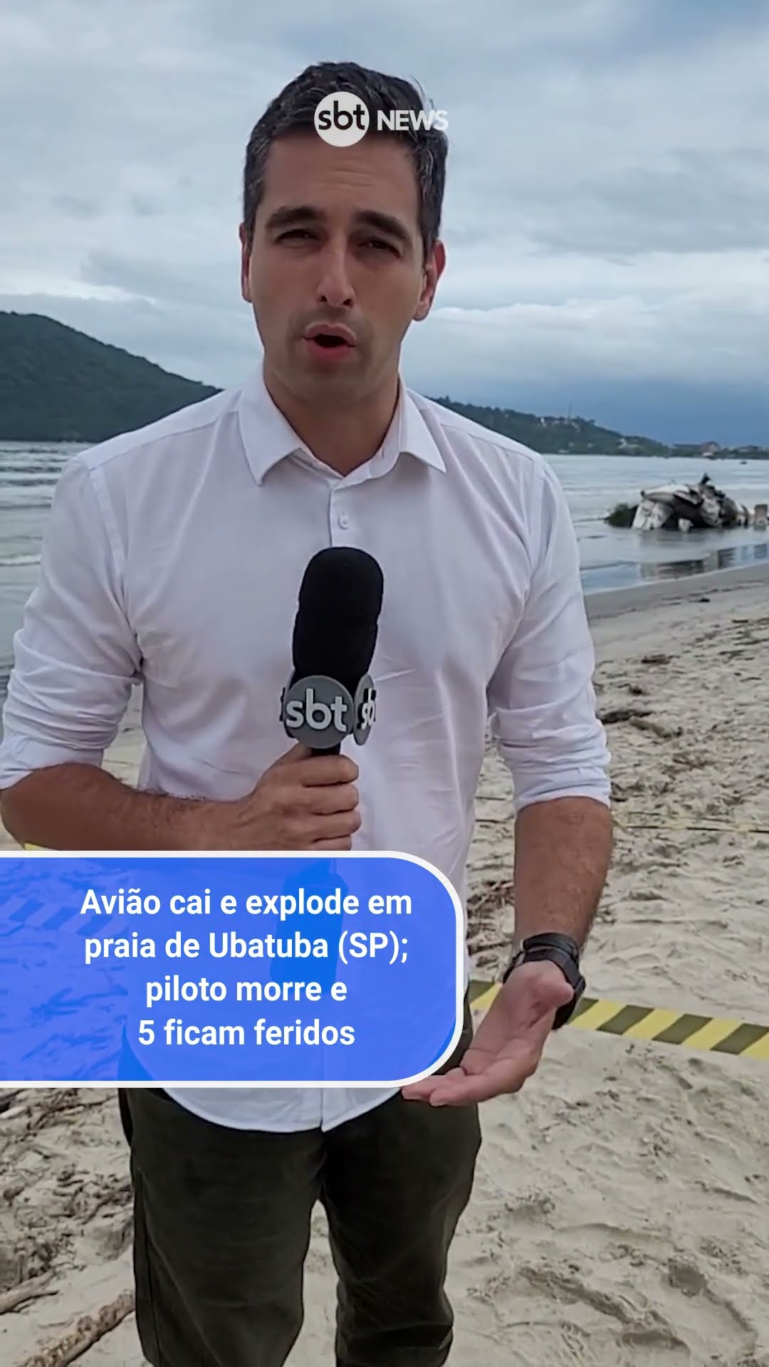 Avião cai e explode em praia de Ubatuba (SP); piloto morre e 5 ficam feridos
