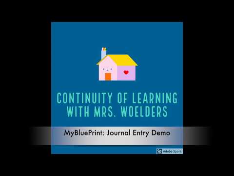 Mrs Woelders' myBluePrint Login, Journal Entry and Assessment Overview