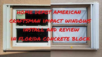 installing home depot american craftsmen impact windows by plygen on a florida concrete block house.