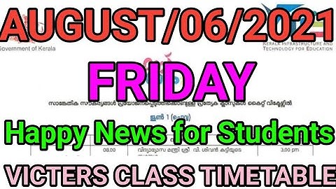 Victers Online Class Timetable Tomorrow 06/08/2021 Friday