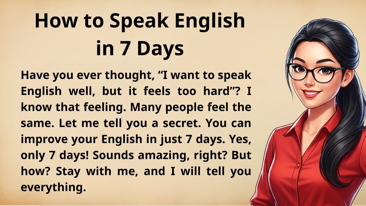 How to Speak English Fluently in 7 Days | Graded Reader | Listen ...