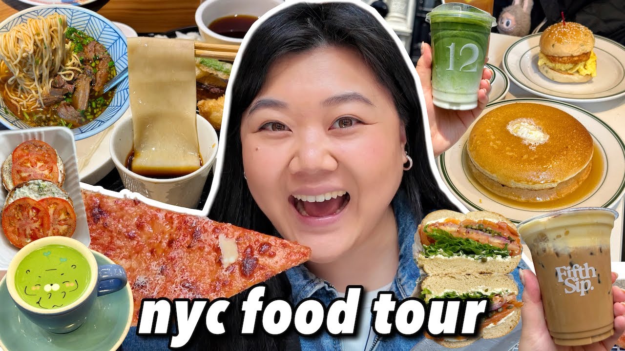 What to Eat in NEW YORK CITY! NYC Food Tour Part 2 (noodles, pizza, matcha, halal cart & more)