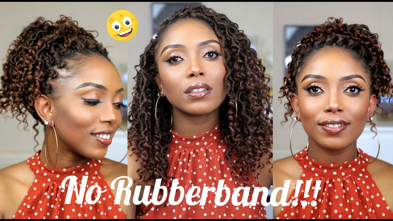 No🔥Rubberband How To Goddess Locs Crochet Braids Tutorial On Short Natural  Hair