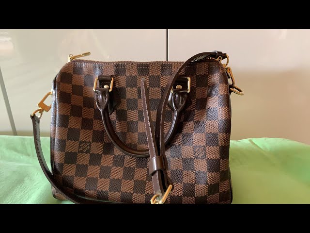 LV Speedy Bandoulière 25 Damier Ebene GHW 25 × 19 × 15 cm Made in