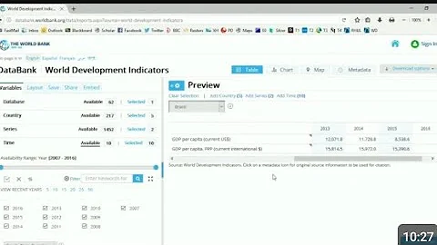 How to collect data from World development indicator WDI & how to  download data