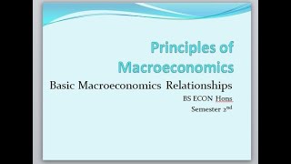 Basic Macroeconomics Relationships (Part A)