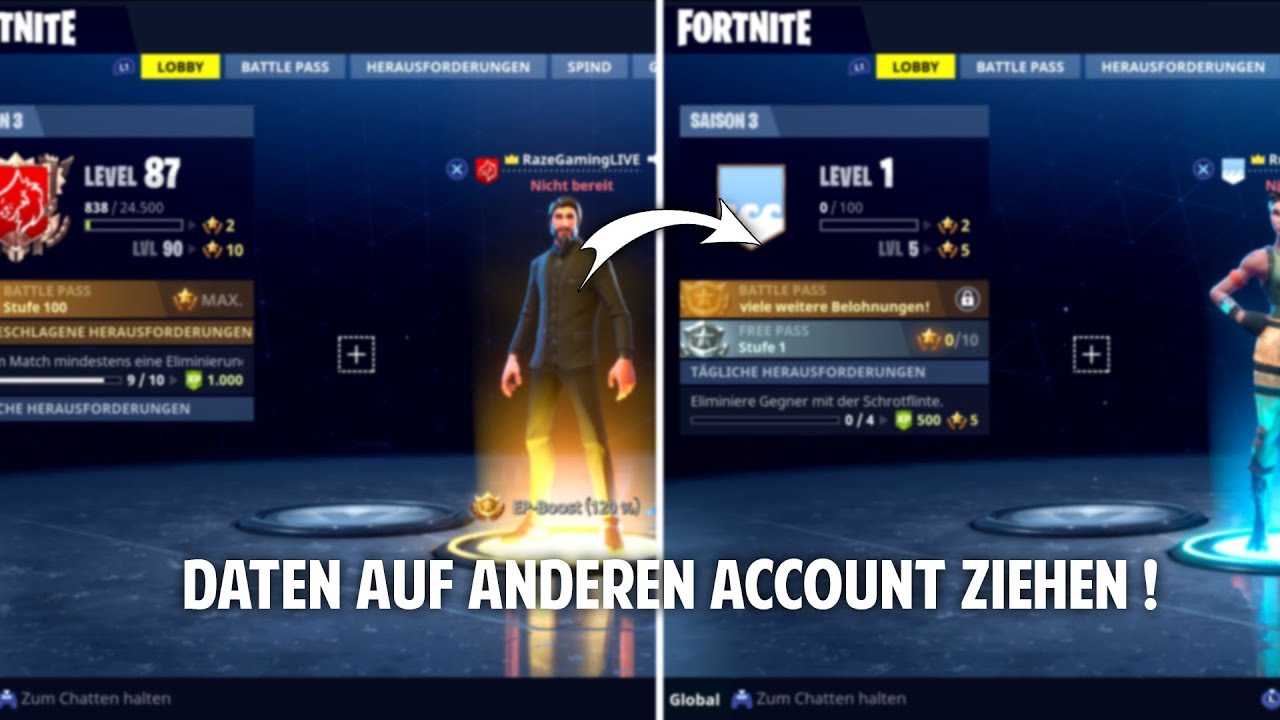 account ubertragen - fortnite rette die welt sperrung von profil fehlgeschlagen