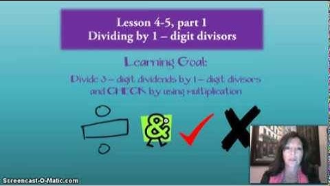 Envision 4-5 part 1 Dividing By 1 Digit Divisors