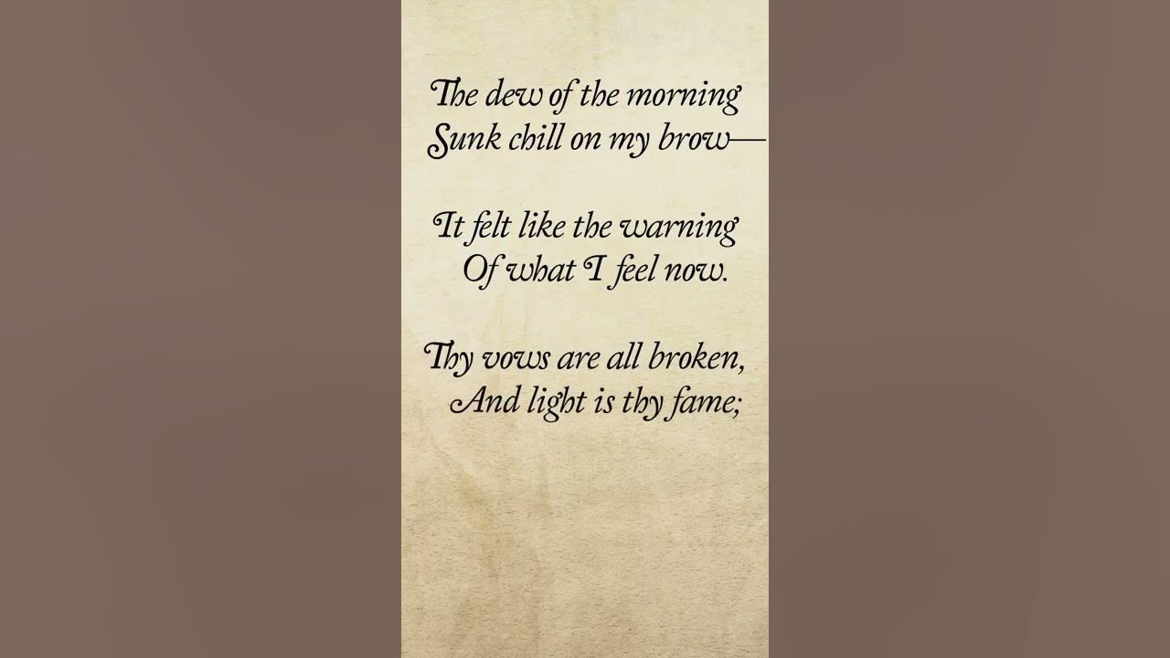 An excerpt from When We Two Parted By George Gordon Byron | Bedtime_Poetry