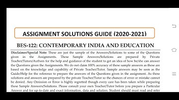 BES 122 Ignou Solved Assignment