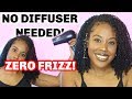 HOW TO BLOW DRY A WASH N GO with NO DIFFUSER | ZERO FRIZZ