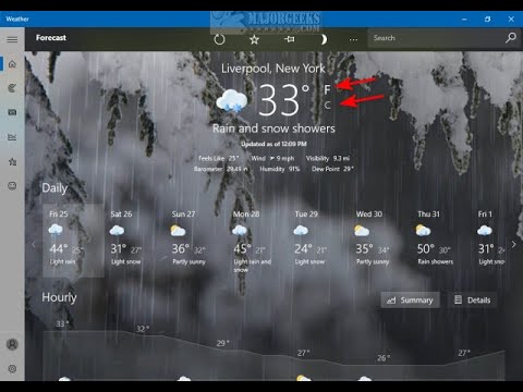 How to Choose Fahrenheit or Celsius in Windows 10 Weather App