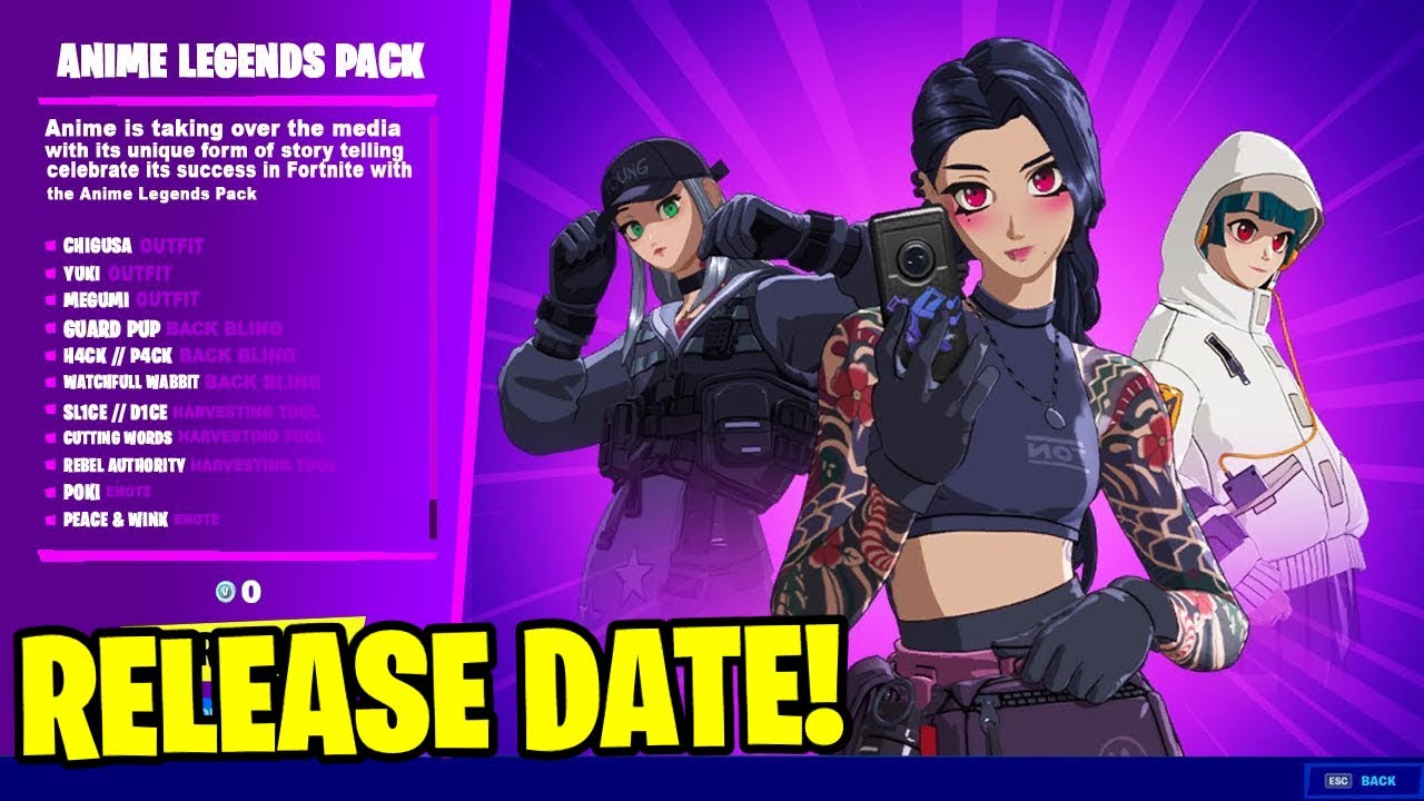 Fortnite Anime Legends Pack release date, all skins & price