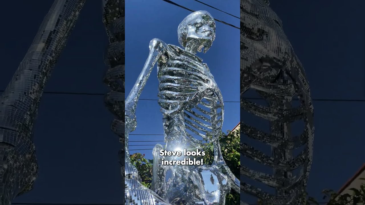 500,000 mirror tiles! 12ft Disco Skeleton 