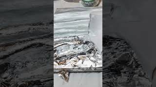 How to apply silver leaf over silver leaf #silverleaf #gilding #reapply #3dcanvasart