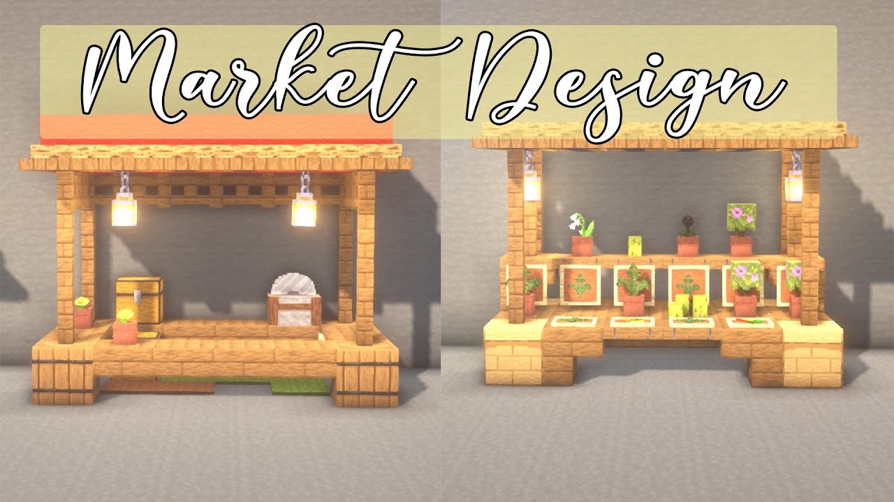 Minecraft - How to Build Market Stall Design - YouTube