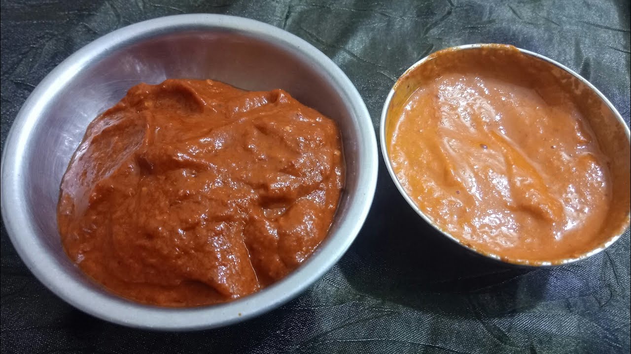 red chutney for masal dosa /kempu menasina kayi chutney/red chutney for