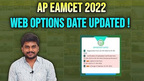 Ap eamcet 2022 web options Date Updated | ap eapcet engineering counselling